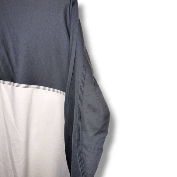 Adidas Mens Climawarm Jacket Size Large 1/4 Zip Front Gray White Long Sleeves - Picture 10 of 11